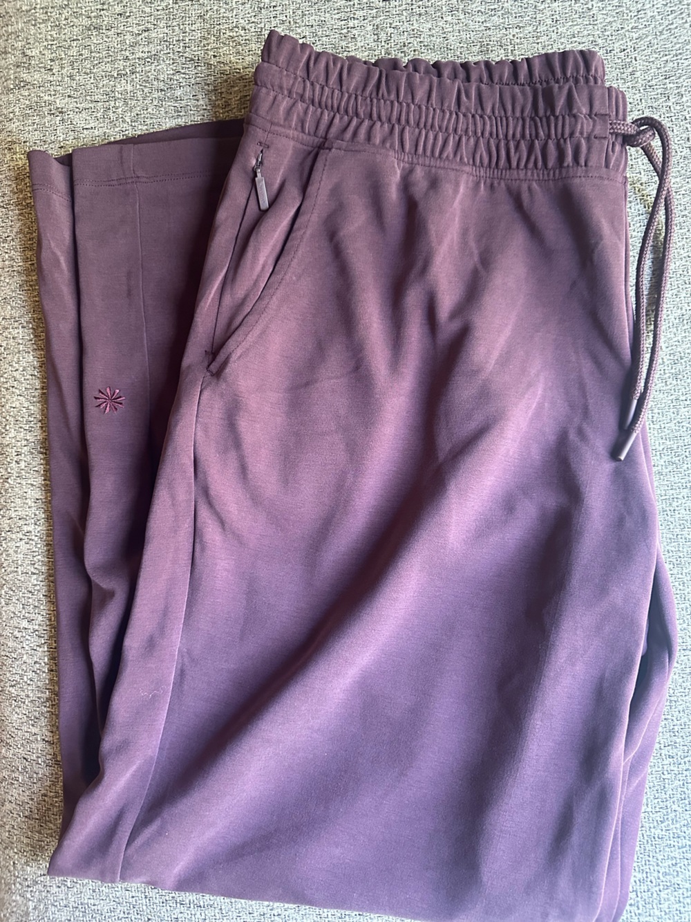 Athleta Set Crewneck Sweatshirt and Wide Leg Pant - Deep Purple - Picture 2 of 3